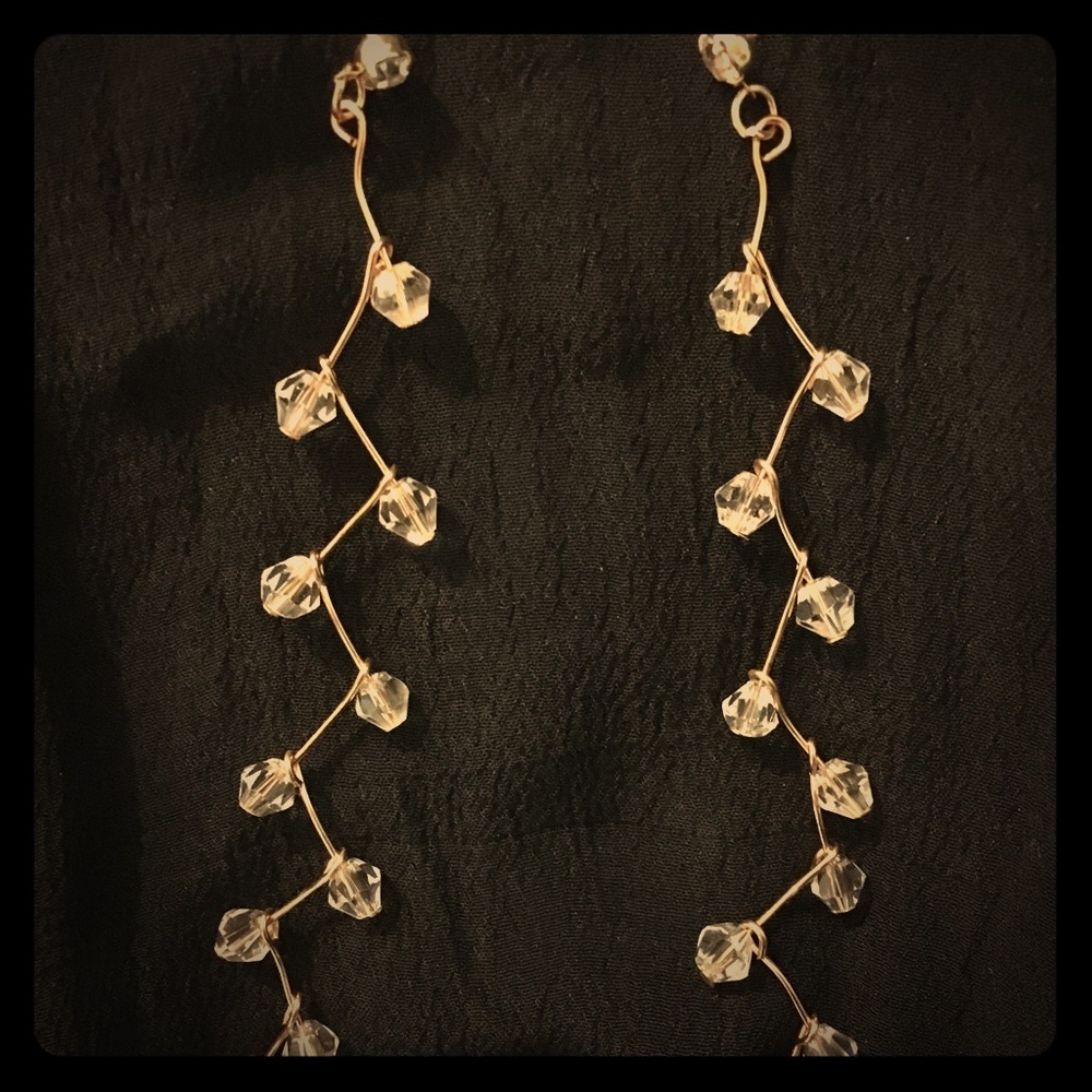 💎Crystal and diamond accent drop earrings, glam!